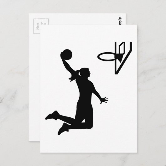 Basketballfrau Postkarte (Vorne/Hinten)