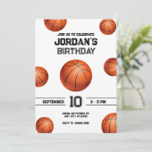 Basketballgeburtstag Einladung (Stehend Vorderseite)