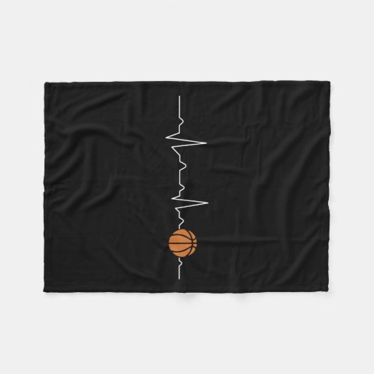 Basketballherz 1 fleecedecke (Vorderseite (Horizontal))