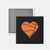 Basketballherz 2 magnet (Vorderseite/Rückseite)