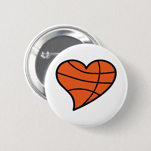 Basketballherz Button (Vorne & Hinten)