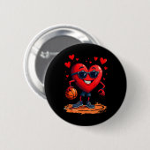 Basketballherz - Liebe und Hopfendesign für Button (Vorne & Hinten)