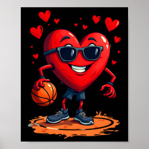Basketballherz - Liebe und Hopfendesign für Poster