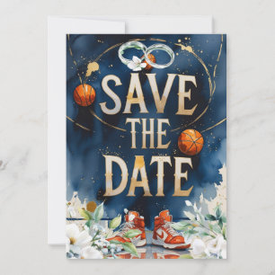 Basketballhochzeit SPEICHERN DAS DATUM Einladung