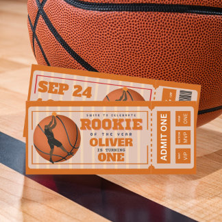 Basketballkarte im ersten Jahr Geburtstag Einladung