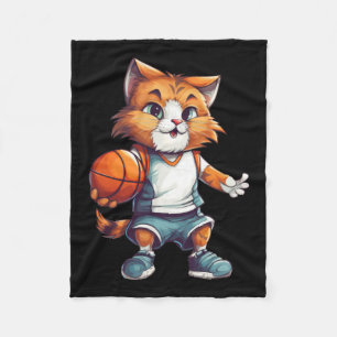 Basketballkatze Fleecedecke