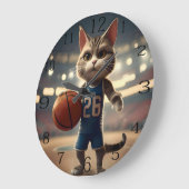 Basketballkatze, Große Wanduhr (Winkel)