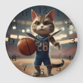Basketballkatze, Große Wanduhr (Vorderseite)