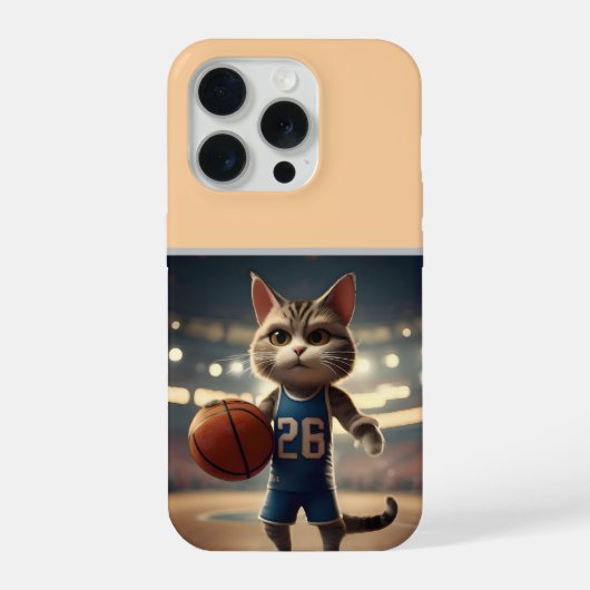 Basketballkatze, iPhone Hülle (Rückseite)