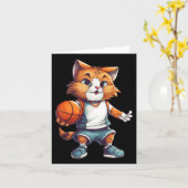 Basketballkatze Karte (Gelbe Blume)
