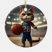 Basketballkatze, Keramik Ornament (Hinten)