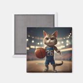 Basketballkatze, Magnet (Vorderseite/Rückseite)