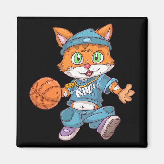 Basketballkatze Magnet (Vorne)