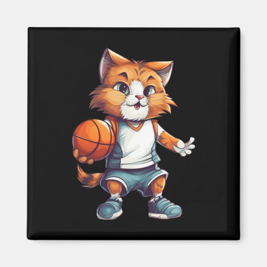 Basketballkatze Magnet (Vorne)