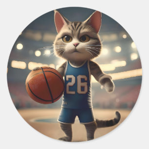 Basketballkatze, Runder Aufkleber