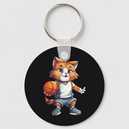 Basketballkatze Schlüsselanhänger (Vorderseite)