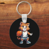 Basketballkatze Schlüsselanhänger (Vorderseite)