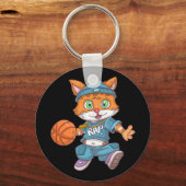 Basketballkatze Schlüsselanhänger (Vorderseite)