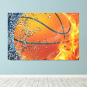Basketballkissen Leinwanddruck (Insitu (Holzboden))