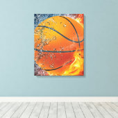Basketballkissen Leinwanddruck (Insitu (Holzboden))