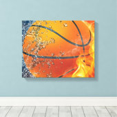 Basketballkissen Leinwanddruck (Insitu (Holzboden))