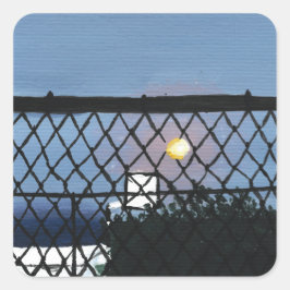 Basketballkleber Quadratischer Aufkleber