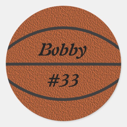 Basketballkleber Runder Aufkleber (Vorderseite)