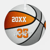 Basketballkorb für orangefarbene Jungen Ornament Aus Metall (Rückseite)