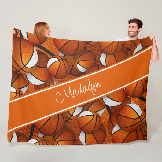 Basketballkorb, grün, personalisiert fleecedecke (Beispiel)