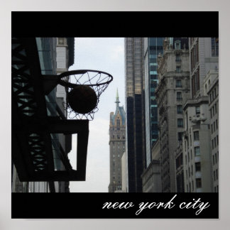 Basketballkorb in New York City. Poster