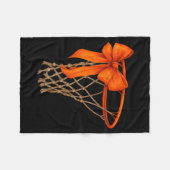 Basketballkorb mit Schleife Süße Basketball-Ästhet Fleecedecke (Vorderseite (Horizontal))