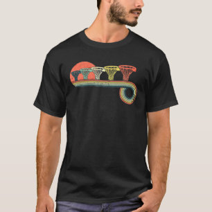 Basketballkorb Netz Retro Vintage Sonnenuntergang  T-Shirt