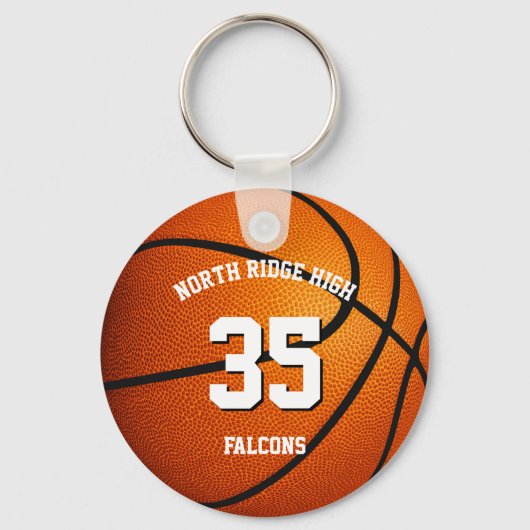 Basketballkorb-Schlüsselanhänger mit Teamname Schlüsselanhänger (Vorderseite)