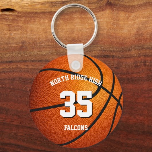 Basketballkorb-Schlüsselanhänger mit Teamname Schlüsselanhänger (Vorderseite)