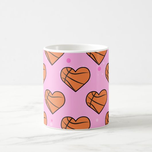 Basketballkugel in Herzform - Muster Kaffeetasse (Mittel)