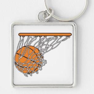 Basketballkugel in Netzvektorbildern Schlüsselanhänger