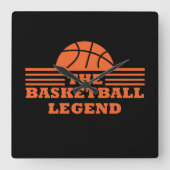 Basketballlegende Orangenball Quadratische Wanduhr (Vorderseite)