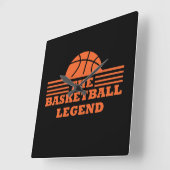 Basketballlegende Orangenball Quadratische Wanduhr (Winkel)