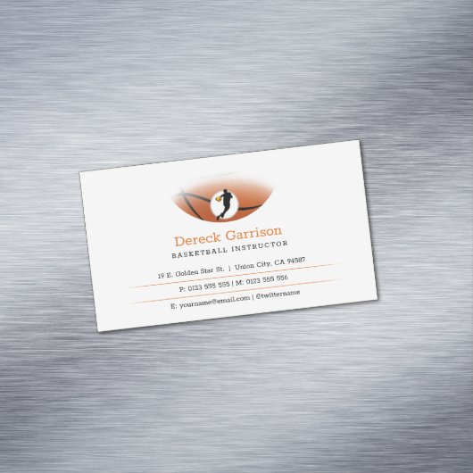 Basketballlehrer | Coach | Ausbilder Magnetische Visitenkarte (Beispiel)