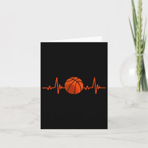 Basketballliebhaber Herzschlag Vintage Retro Baske Karte