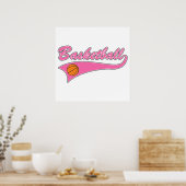 Basketballlogo Rosa Frauen Mädchen Poster (Küche)