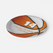 Basketballmädchen in Orangetönen - Party Pappteller (Schrägansicht)