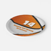 Basketballmädchen in Orangetönen - Party Pappteller (Schrägansicht)