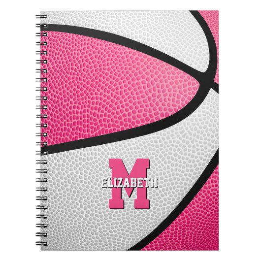 Basketballmädchen mit Monogramm Notizblock (Vorderseite)