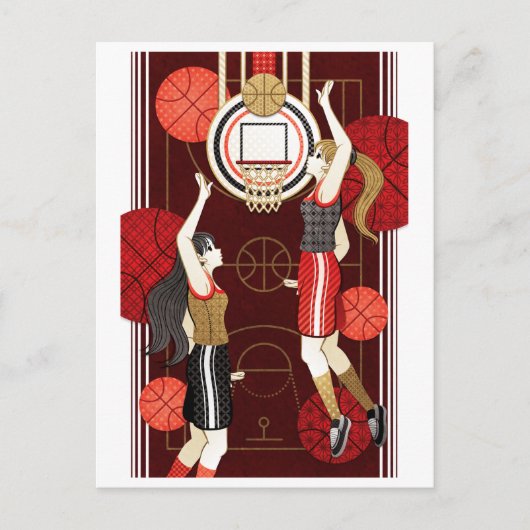 Basketballmädchen Postkarte (Vorderseite)