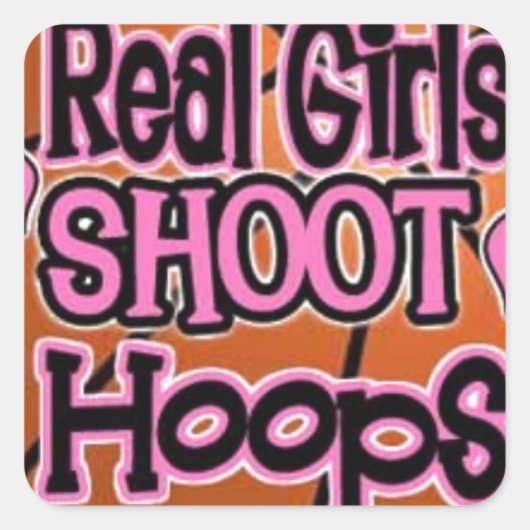 Basketballmädchen Quadratischer Aufkleber (Vorderseite)