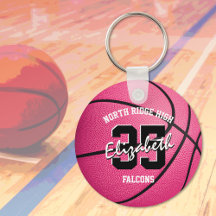 Basketballmädchen Rosa Schlüsselanhänger