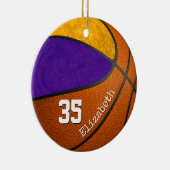 Basketballmannschaft der lila Goldmädchen Keramik Ornament (Rechts)