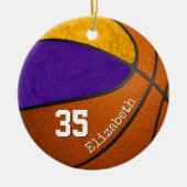 Basketballmannschaft der lila Goldmädchen Keramik Ornament (Vorne)