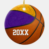 Basketballmannschaft der lila Goldmädchen Keramik Ornament (Hinten)